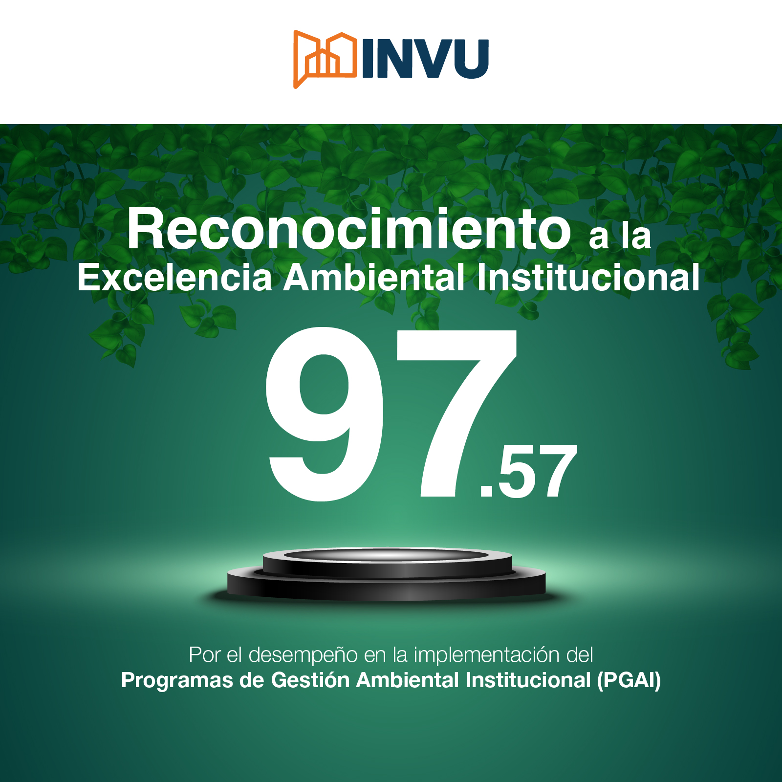 reconocimiento al INVU por su desempeño ambiental..