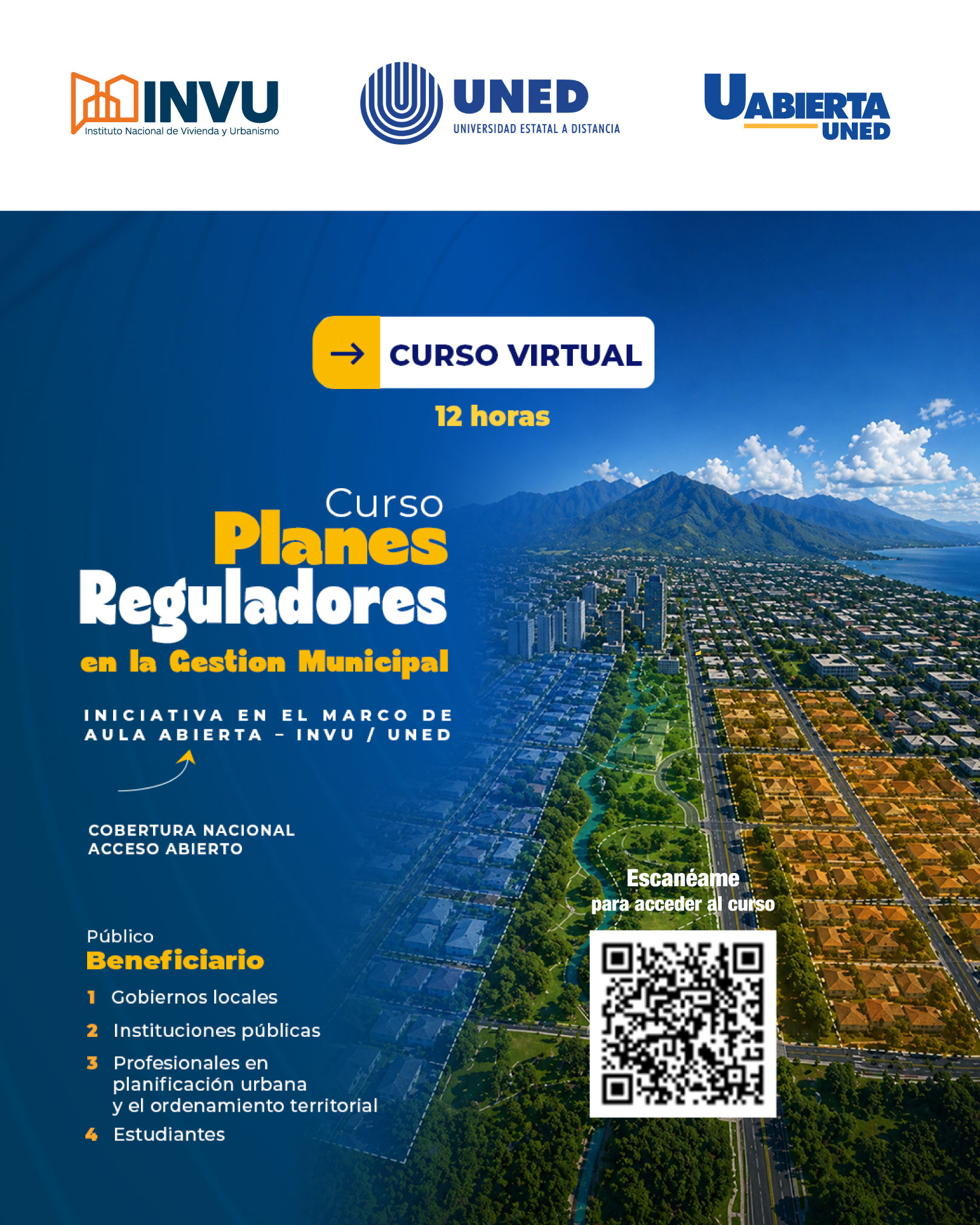 Dirigido a municipalidades, instituciones públicas, profesionales, estudiantes y ciudadanía interesada